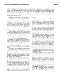 PIT-FLOOR CRATERS on MERCURY: CHARACTERISTICS and MODES of FORMATION Jeffrey J