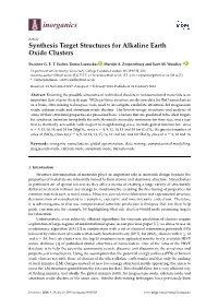 Synthesis Target Structures for Alkaline Earth Oxide Clusters