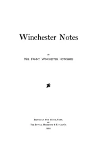 Winchester Notes