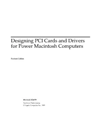 Designing PCI Cards and Drivers for Power Macintosh Computers