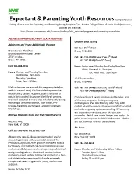 Expectant & Parenting Youth Resources Comprehensive