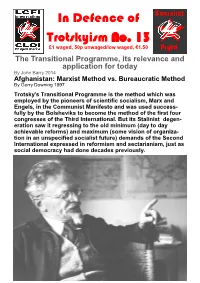 In Defence of Trotskyism No. 13