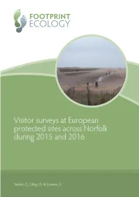 LPE13 Visitors Surveys at European Protected Sites Across Norfolk