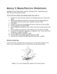Module 3: Benign Prostatic Hypertrophy