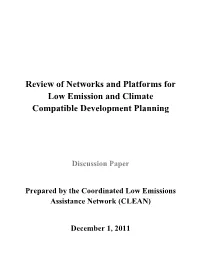 Review of Networks and Platforms for Low Emission and Climate Compatible Development Planning
