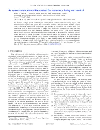 An Open-Source, Extensible System for Laboratory Timing and Control Peter E