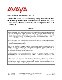 Application Notes for SIP Trunking Using Verizon Business IP Trunking