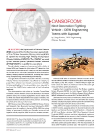 CANSOFCOM: Next Generation Fighting Vehicle – DEW Engineering Teams with Supacat by Greg Burton, DEW Engineering, Ottawa, Canada