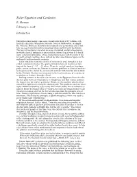 Euler Equation and Geodesics R
