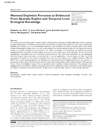 Mammal Depletion Processes As Evidenced from Spatially Explicit
