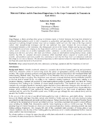 Material Culture and Its Functional Importance to the Gogo Community in Tanzania in East Africa