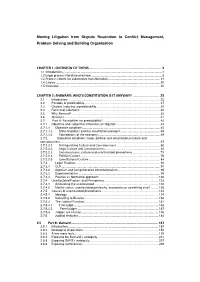 Moving Litigation from Dispute Resolution to Conflict Management, Problem Solving and Building Organisation CHAPTER 1