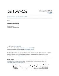 Playing Disability
