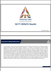 Q2 FY 2020/21 Results