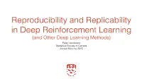 Reproducibility and Replicability in Deep Reinforcement Learning