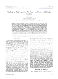 Waiting for Redemption in the House of Asterion: a Stylistic Analysis