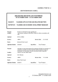 2 Delegated Decision List for Period 03 October 2008