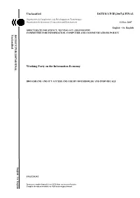 4/FINAL Working Party on the Information Economy DSTI/ICCP/IE