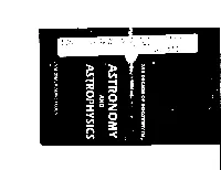 Astronomy and Astrophysics
