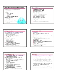 Data Abstraction and Basic Data Structures Abstract Data Type ADT