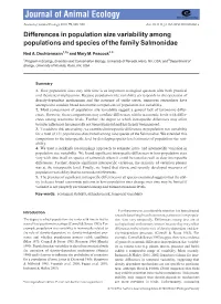 Differences in Population Size Variability Among Populations and Species of the Family Salmonidae