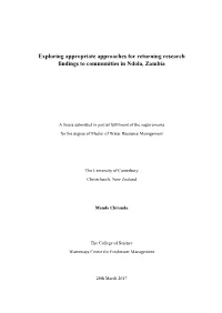 Exploring Appropriate Approaches for Returning Research Findings to Communities in Ndola, Zambia