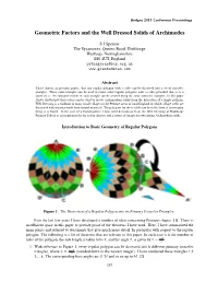 Geometric Factors and the Well Dressed Solids of Archimedes