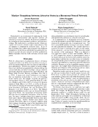 Markov Transitions Between Attractor States in a Recurrent Neural Network