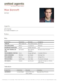 Max Bennett Actor