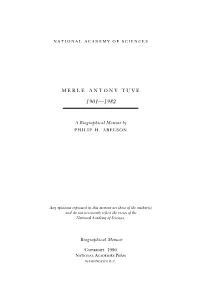 Merle A. Tuve