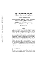 Spectropolarimetric Signatures of Earth–Like Extrasolar Planets