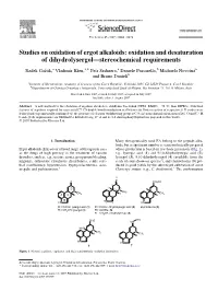 Studies on Oxidation of Ergot Alkaloids: Oxidation and Desaturation of Dihydrolysergol—Stereochemical Requirements