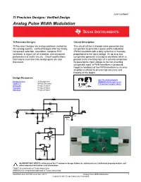 Verified Design Analog Pulse Width Modulation