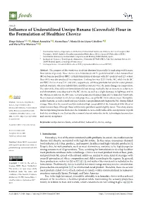 (Cavendish) Flour in the Formulation of Healthier Chorizo