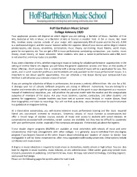 For Students Who Want to Study Music Within a Liberal Arts Program