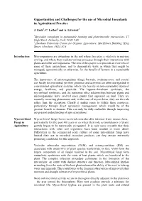 Opportunities and Challenges for the Use of Microbial Inoculants in Agricultural Practice