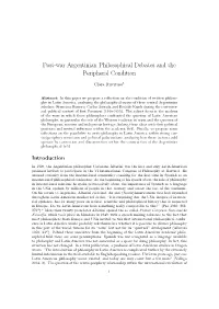 Post-War Argentinian Philosophical Debates and the Peripheral Condition