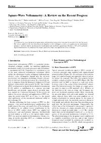 Squarewave Voltammetry: a Review on the Recent Progress