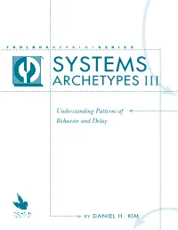 Systems Archetypes III: Understanding Patterns of Behavior and Delay