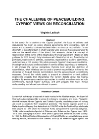 The Challenge of Peacebuilding: Cypriot Views on Reconciliation