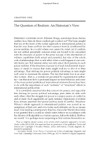 The Question of Realism: an Historian’S View