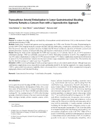 Transcatheter Arterial Embolization in Lower Gastrointestinal Bleeding: Ischemia Remains a Concern Even with a Superselective Approach