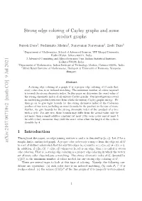 Arxiv:2107.00718V1 [Math.CO] 1 Jul 2021 Strong Edge Coloring Of