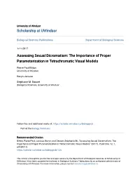Assessing Sexual Dicromatism: the Importance of Proper Parameterization in Tetrachromatic Visual Models