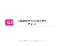 Equations of Lines and Planes