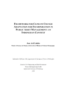 Framework for Climate Change Adaptation for Incorporation in Public Asset Management: an Indonesian Context