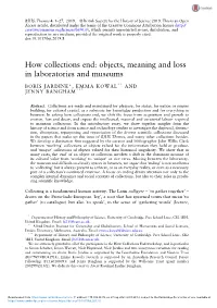 How Collections End: Objects, Meaning and Loss in Laboratories and Museums