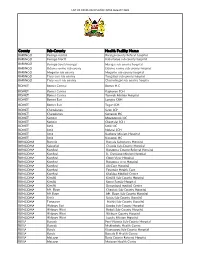 List of Covid-Vaccination Sites August 2021