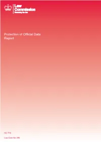 Protection of Official Data Report