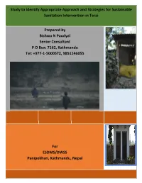 Study to Identify Appropriate Approach and Strategies for Sustainable Sanitation Intervention in Terai